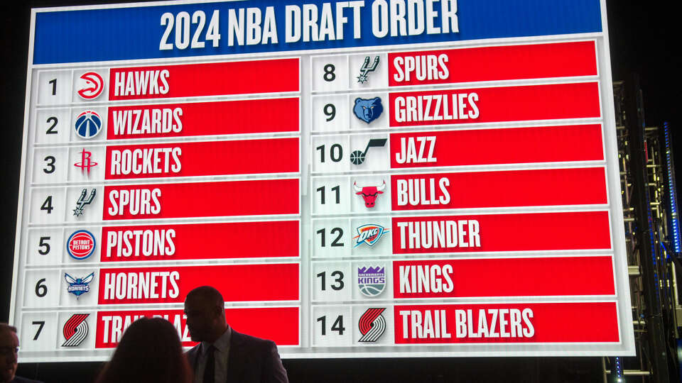 CHICAGO, UNITED STATES - MAY 12: Atlanta Hawks wins the NBA draft lottery in Chicago, United States on May 12, 2024. The Atlanta Hawks won the NBA draft lottery on Sunday, landing the No. 1 pick and a potential cornerstone player in a year where there's no clear-cut choice. (Photo by Jacek Boczarski/Anadolu via Getty Images)