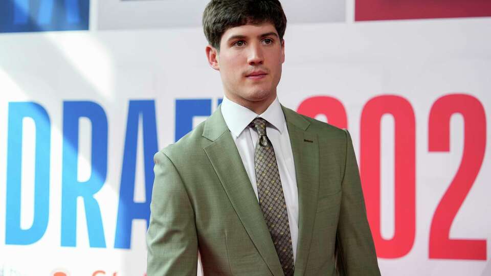 Reed Sheppard walks the red carpet before the NBA basketball draft, Wednesday, June 26, 2024, in New York. (AP Photo/Julia Nikhinson)