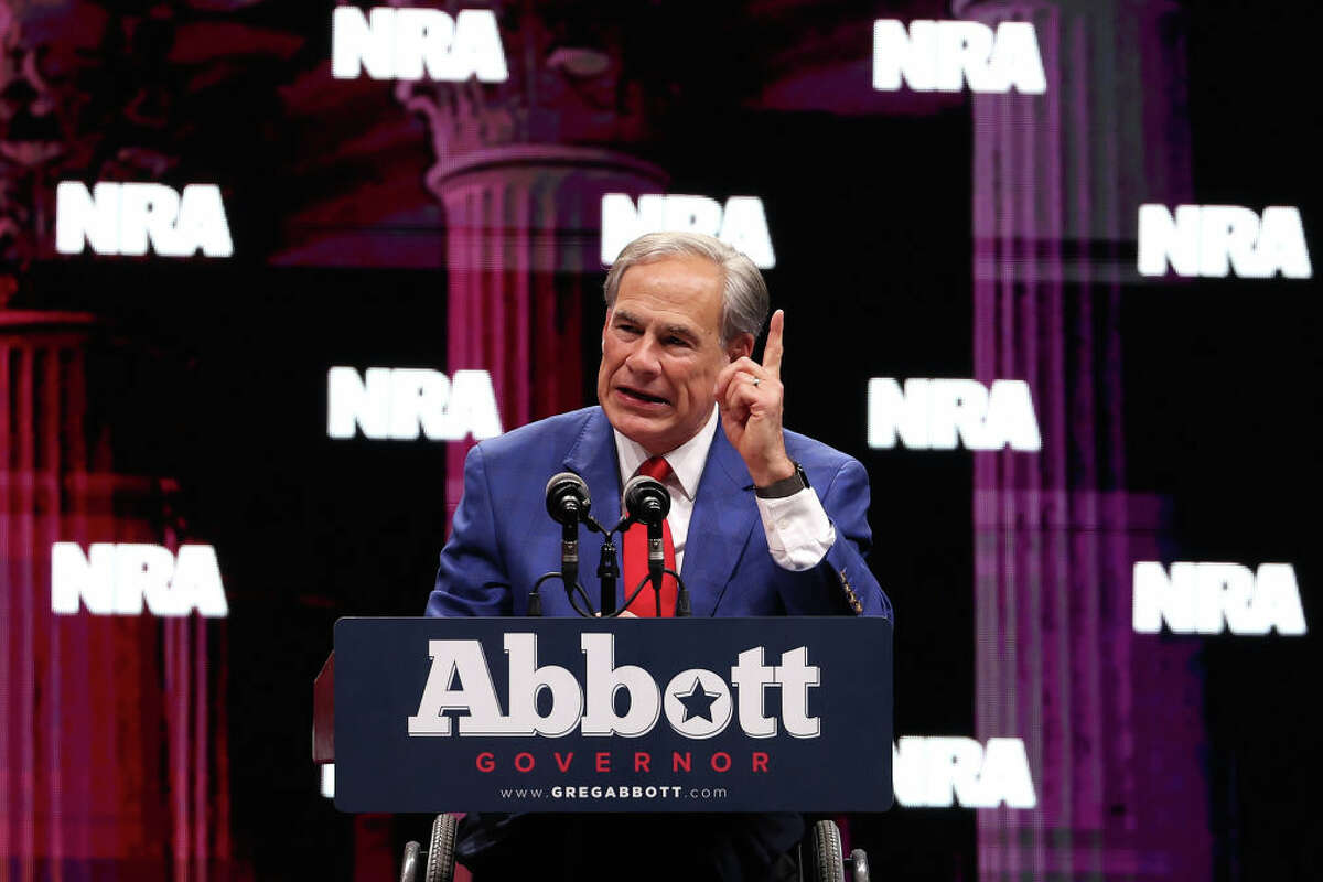 DALLAS, TEXAS - MAY 18: Texas Gov. Greg Abbott is speaking out about immigration in light of the tragic killing of 12 year old Jocelyn Nungaray. (Photo by Justin Sullivan/Getty Images)