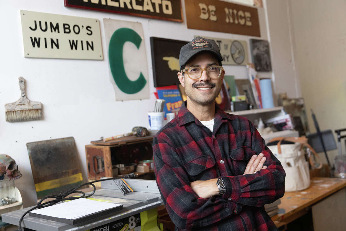 Artist Manny Fabregas in his studio in San Francisco, Calif. on June 25, 2024.