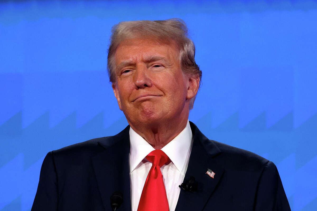 ATLANTA, GEORGIA - JUNE 27: Republican presidential candidate, former U.S. President Donald Trump participates in the CNN Presidential Debate at the CNN Studios on June 27, 2024 in Atlanta, Georgia. Former President Trump and U.S. President Joe Biden are facing off in the first presidential debate of the 2024 campaign. (Photo by Justin Sullivan/Getty Images)