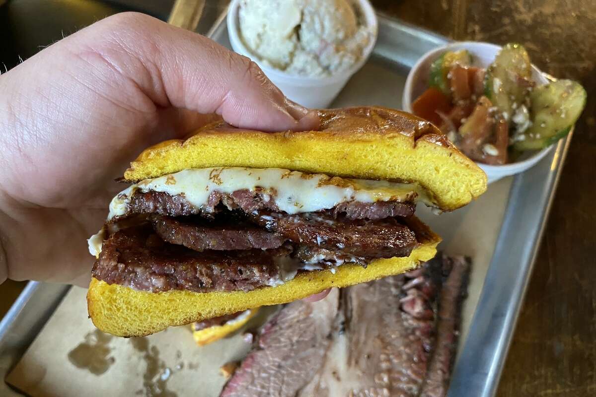 The Bourdain, or the mortadella sandwich, at Roegels Barbecue Co.