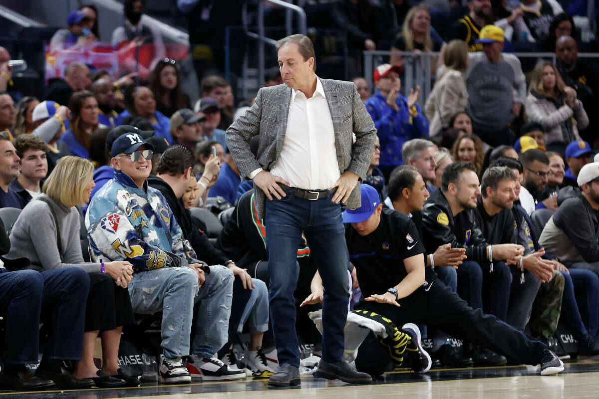 Golden State Warriors owner Joe Lacob looks on during the game between the Golden State Warriors and the Toronto Raptors at Chase Center on Jan. 7, 2024 in San Francisco.