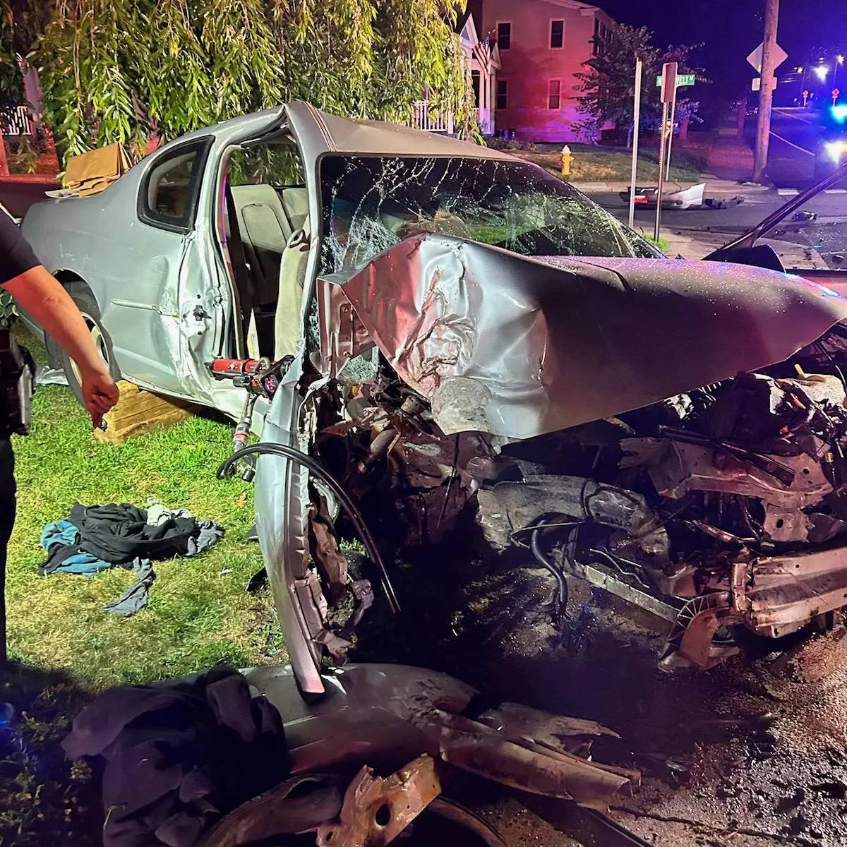 Manchester Firefighters Rescue 2 People In Center Street Crash