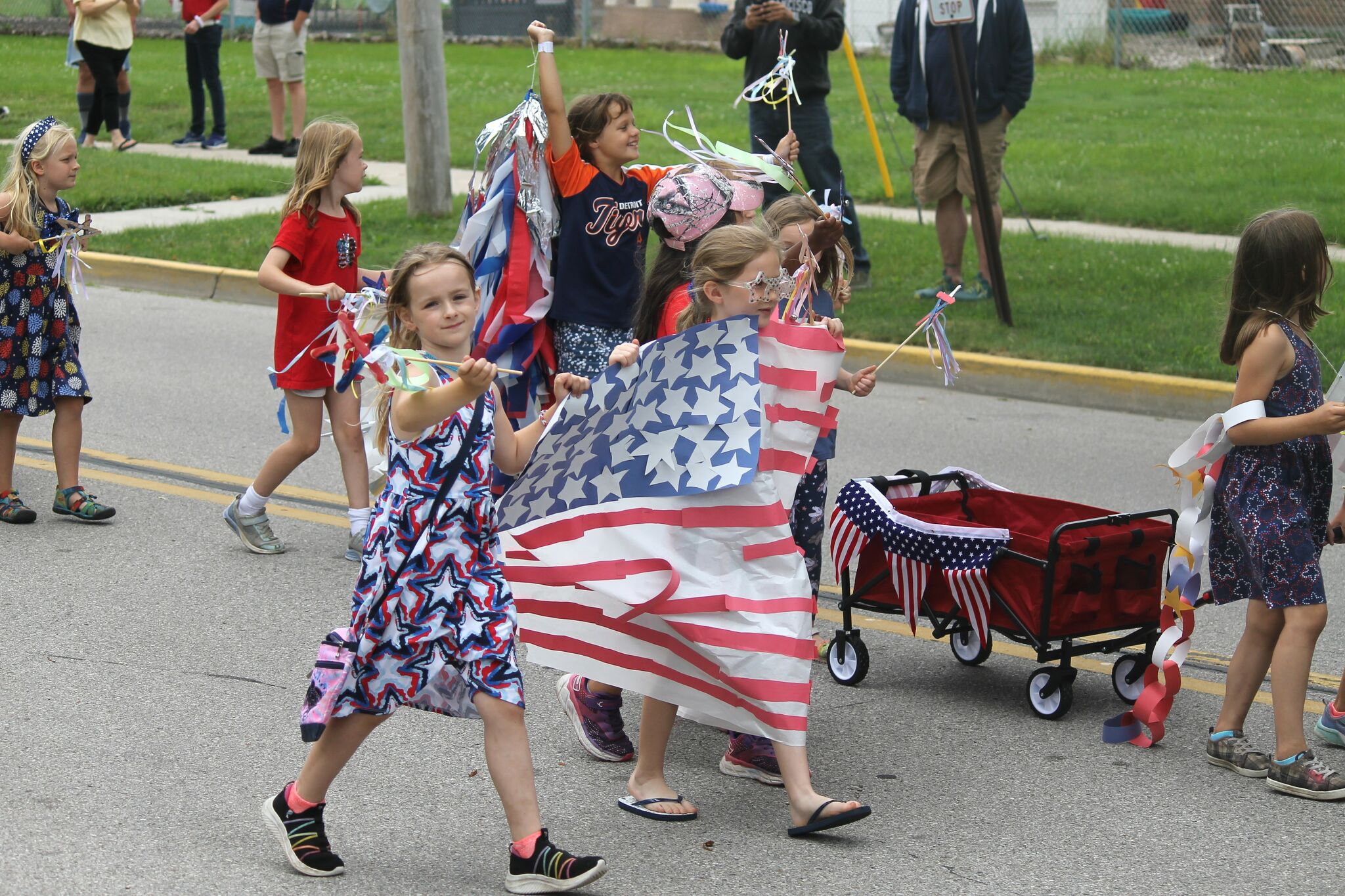 Mini Fourth of July parade put on by MAPS summer care kids