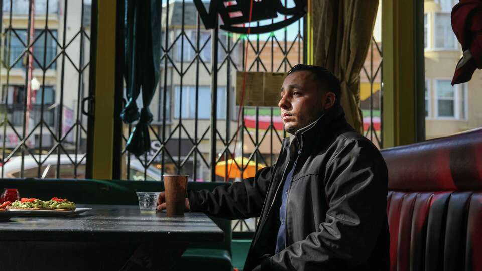 Kevin Ortiz speaks with The Chronicle at Bissap Baobab in the Mission District in San Francisco, Calif., on Thursday, Jan. 19, 2023. Bissap Baobab is trying to reignite their business while facing noise complaints from their live music and struggle to obtain an alcohol license.