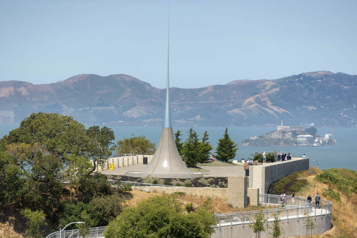 The view of Panorama Park and Alcatraz Island in the background from Signal Point Park on Yerba Buena Island in San Francisco, Calif. on July 3, 2024.