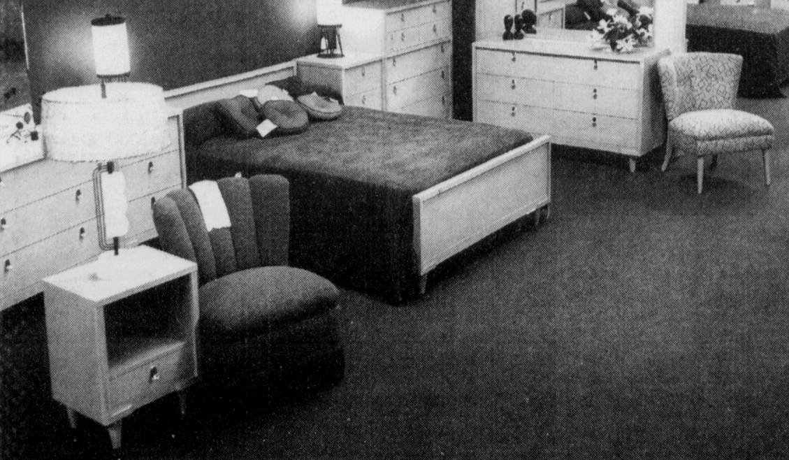 Kroehler set displayed at C.J. Jacoby Furniture in 1953