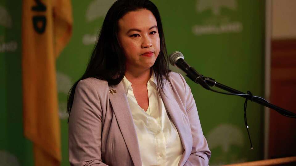 Oakland Mayor Sheng Thao makes remarks to the media at Oakland City Hall in Oakland, Calif. Monday, June 24, 2024 following an FBI raid on her home and three others last week.