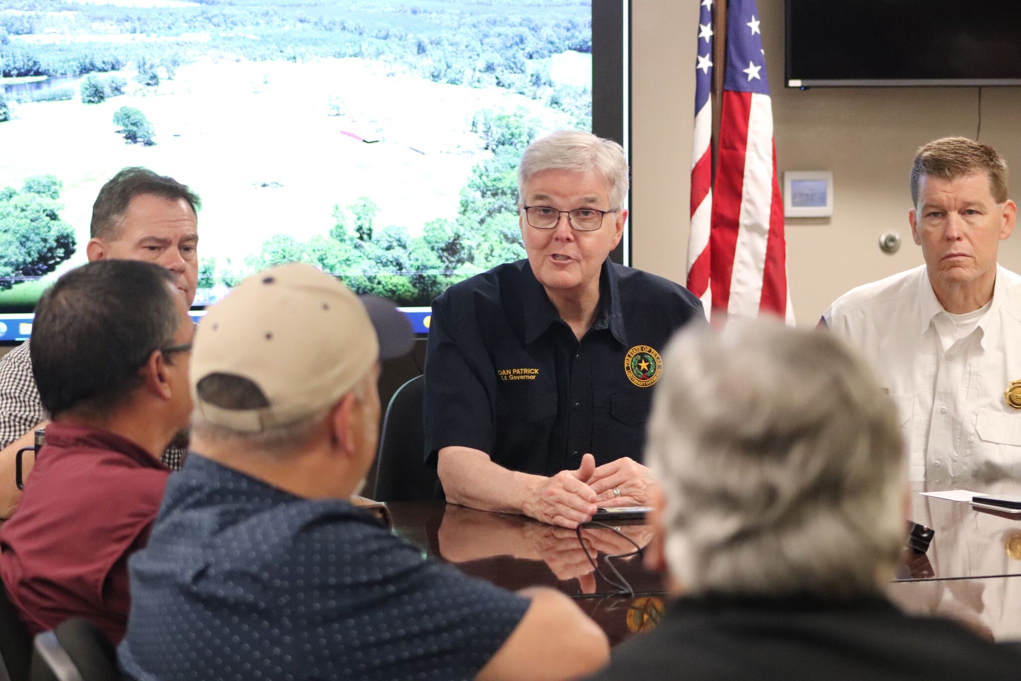 Acting Gov. Dan Patrick visits Jasper, talks Hurricane Beryl recovery