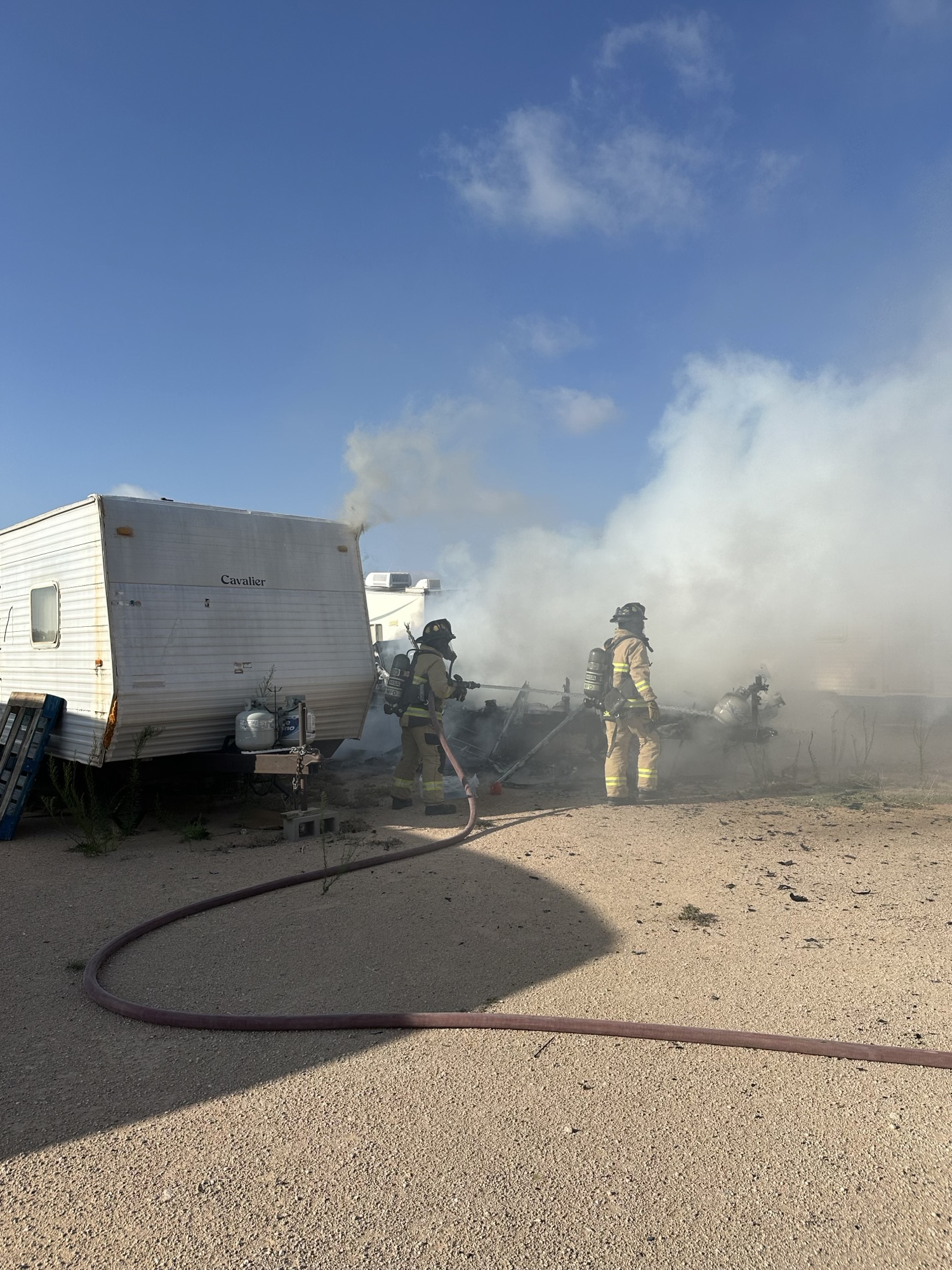 No injuries in Midland travel trailer fire incident