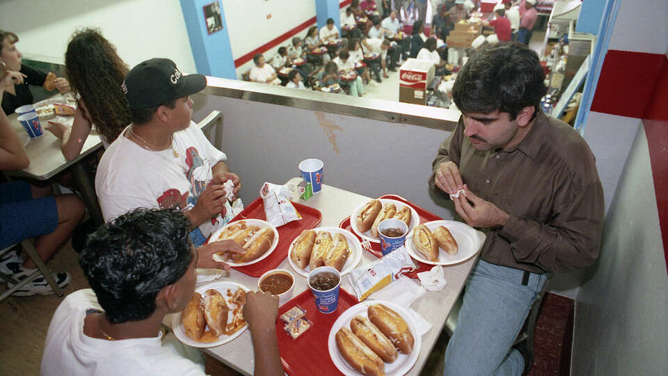 Five-cent hot dogs at James Coney Island at 1101 Walker Avenue, June 8, 1993. The location would close the following month as the 1920s-era building faced major repairs and renovation work. The restaurant, which opened there in 1923, was the sole tenant in the six-story building.