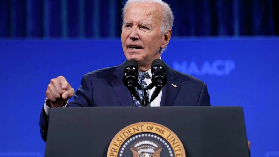 FILE - President Joe Biden speaks at the 115th NAACP National Convention in Las Vegas, July 16, 2024. Democrats at the highest levels are making a critical push for Biden to reconsider his election bid. Former President Barack Obama has privately expressed concerns to Democrats about Biden's candidacy. And Speaker Emerita Nancy Pelosi privately warned Biden that Democrats could lose the ability to seize control in the House if he didn't step away from the race. Biden says he's not dropping out believing he's best to beat the Republican Trump.