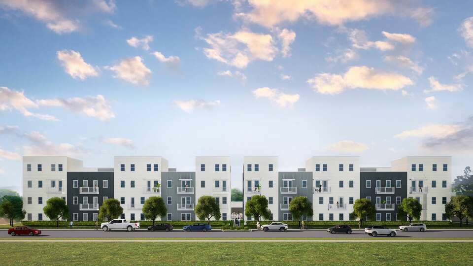 A rendering of The Lawndale, Lovett Commercial's first-ever apartment project in Houston that will feature a mix of market and affordable units in the East End.