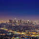 Los Angeles skyline, California, USA by night.