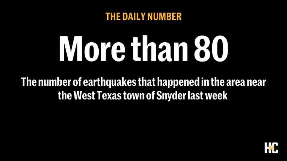 The number of earthquakes that happened in the area near the West Texas town of Snyder last week