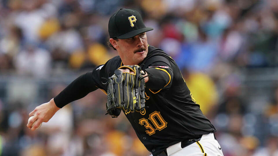 Pittsburgh Pirates starting pitcher Paul Skenes delivers during the first inning of a baseball game against the St. Louis Cardinals Tuesday, July 23, 2024, in Pittsburgh. (AP Photo/Matt Freed)