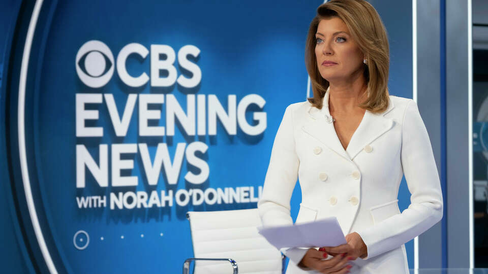 This image released by CBS News shows Norah O'Donnell on the new set of 'CBS Evening News with Norah O'Donnell' in Washington, D.C., on Aug. 16, 2022. O'Donnell is leaving as anchor of the “CBS Evening News” after the presidential election, she announced on Tuesday.