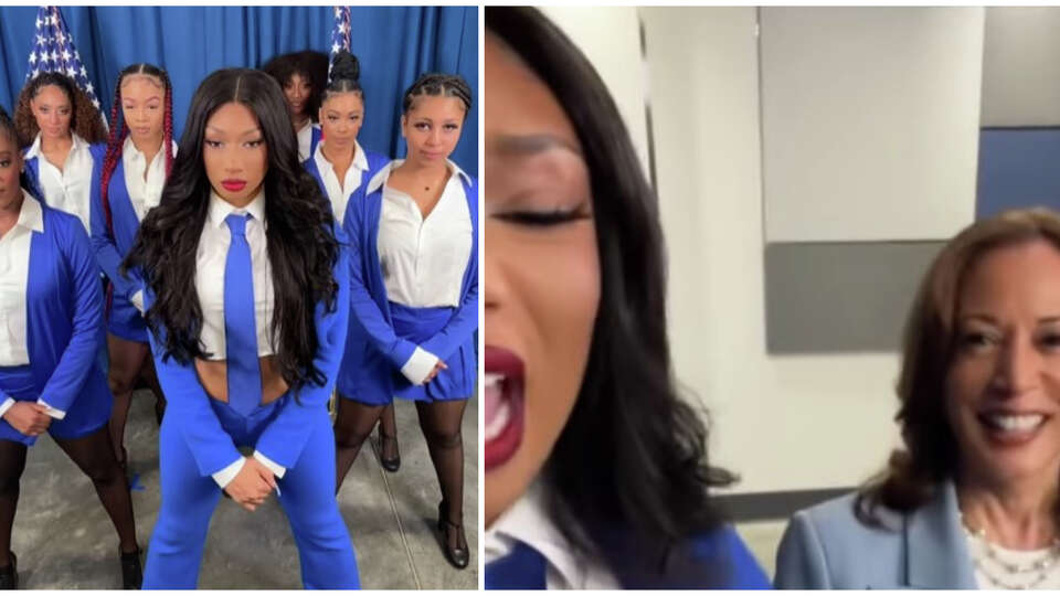 Megan Thee Stallion and Kamala Harris on Instagram