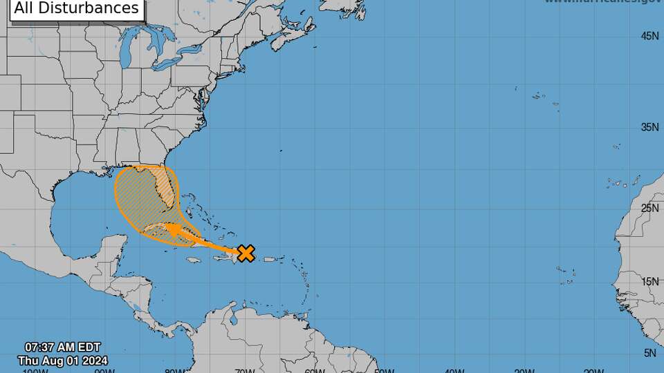 According to the National Hurricane Center, a tropical wave of low atmospheric pressure has a strong chance of developing into a tropical depression in the coming days.