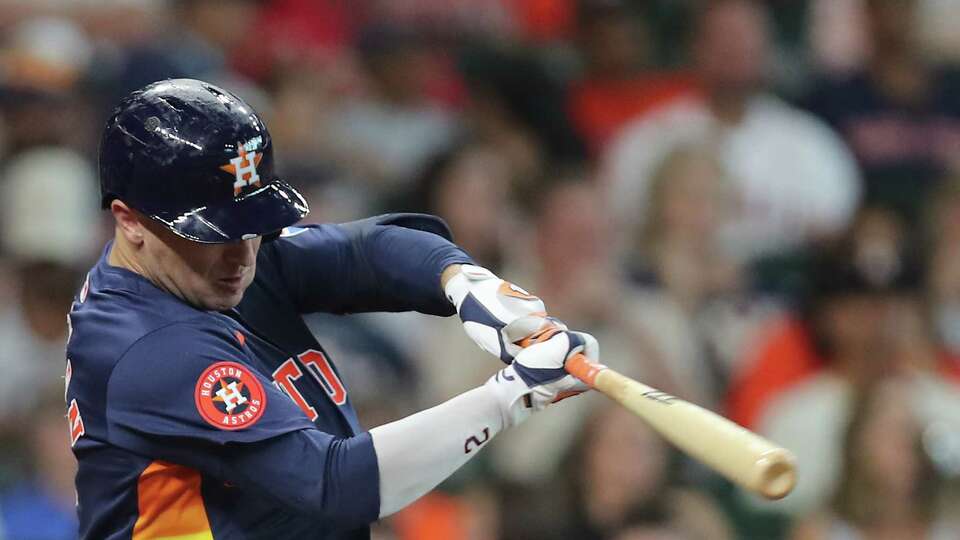 at Minute Maid Park on Sunday, Aug. 4, 2024 in Houston.