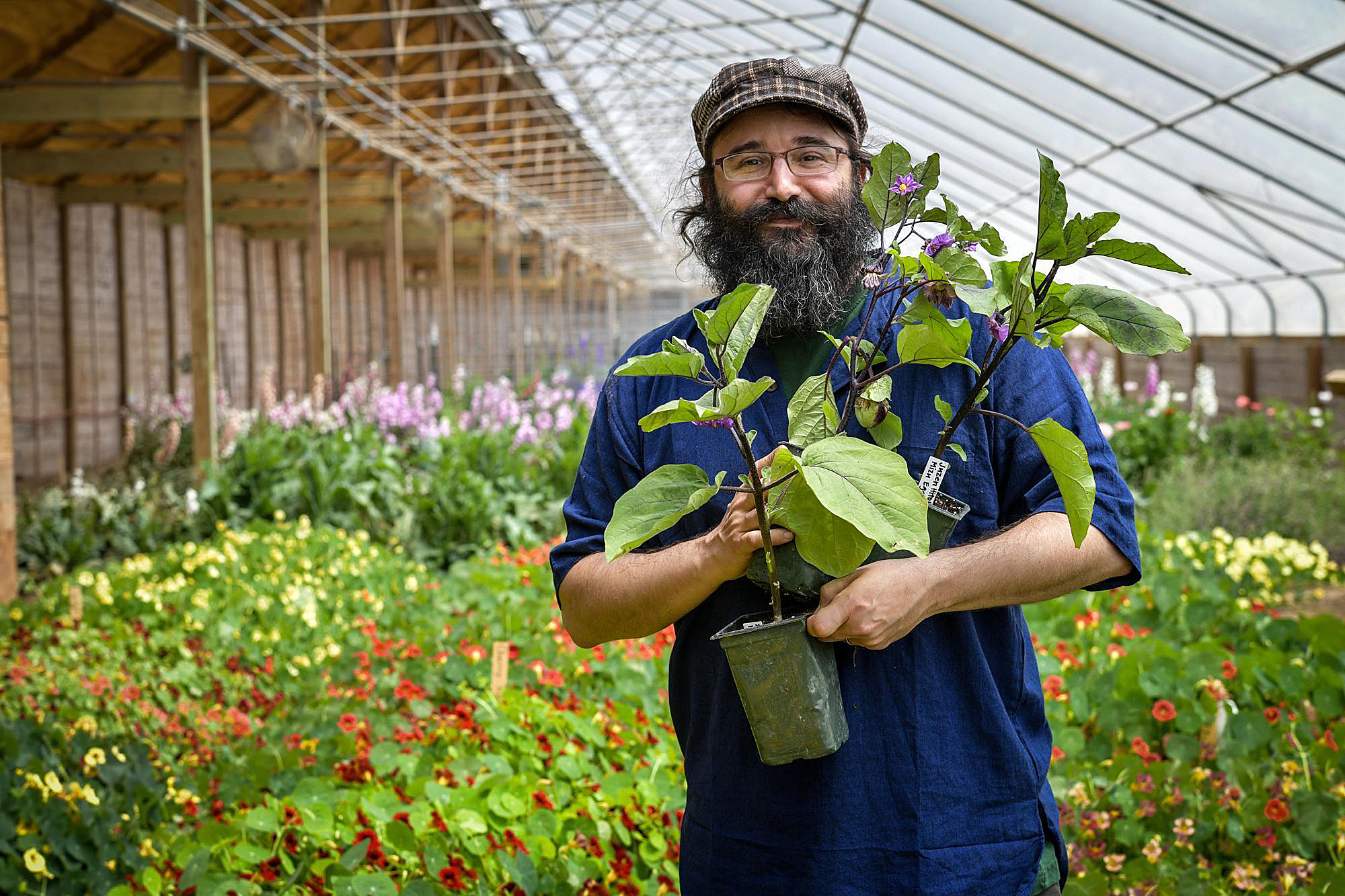 Bevin Cohen gives tomato tips at the Huron County Nature Center