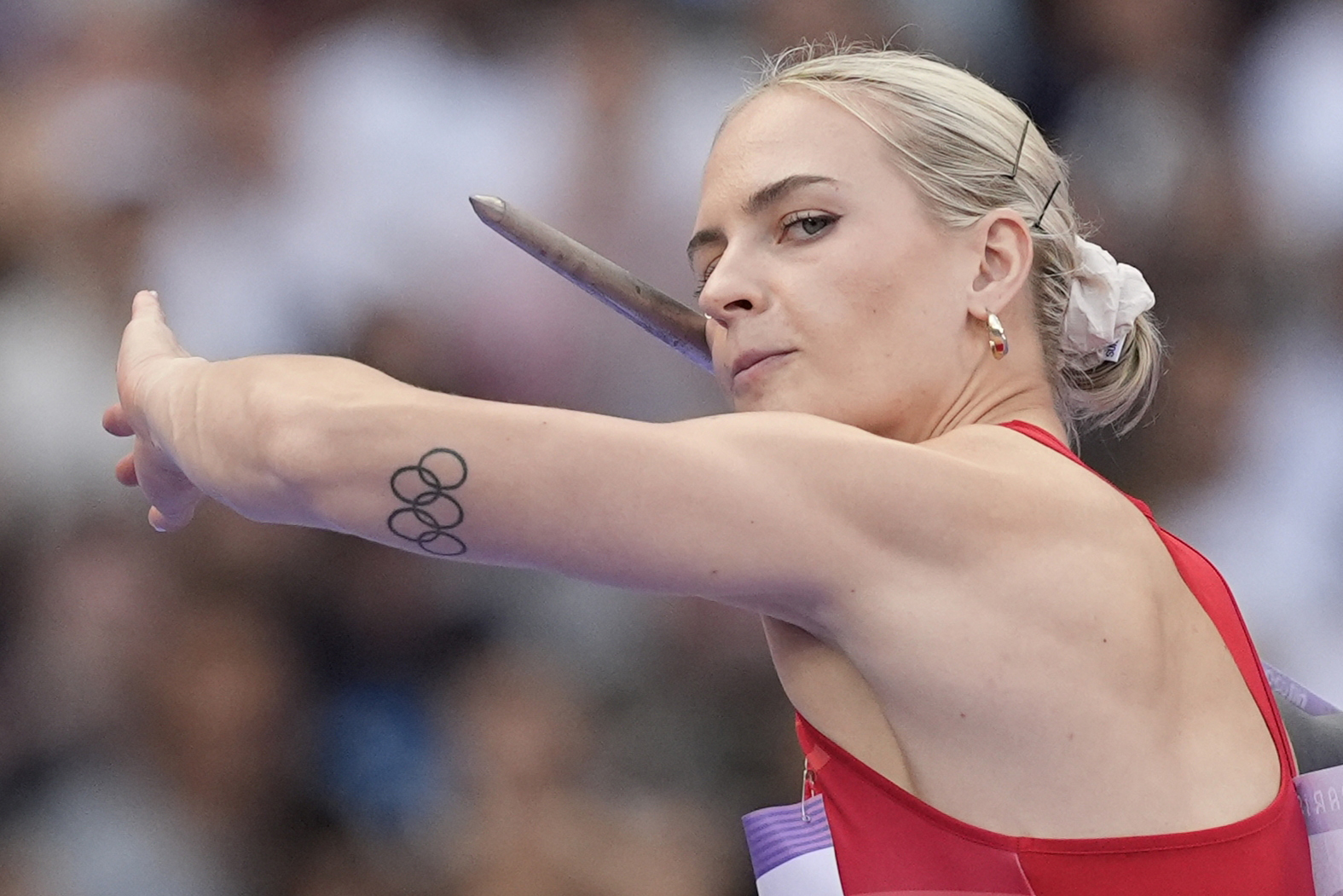 AP PHOTOS The Olympic rings are everywhere even on some athletes