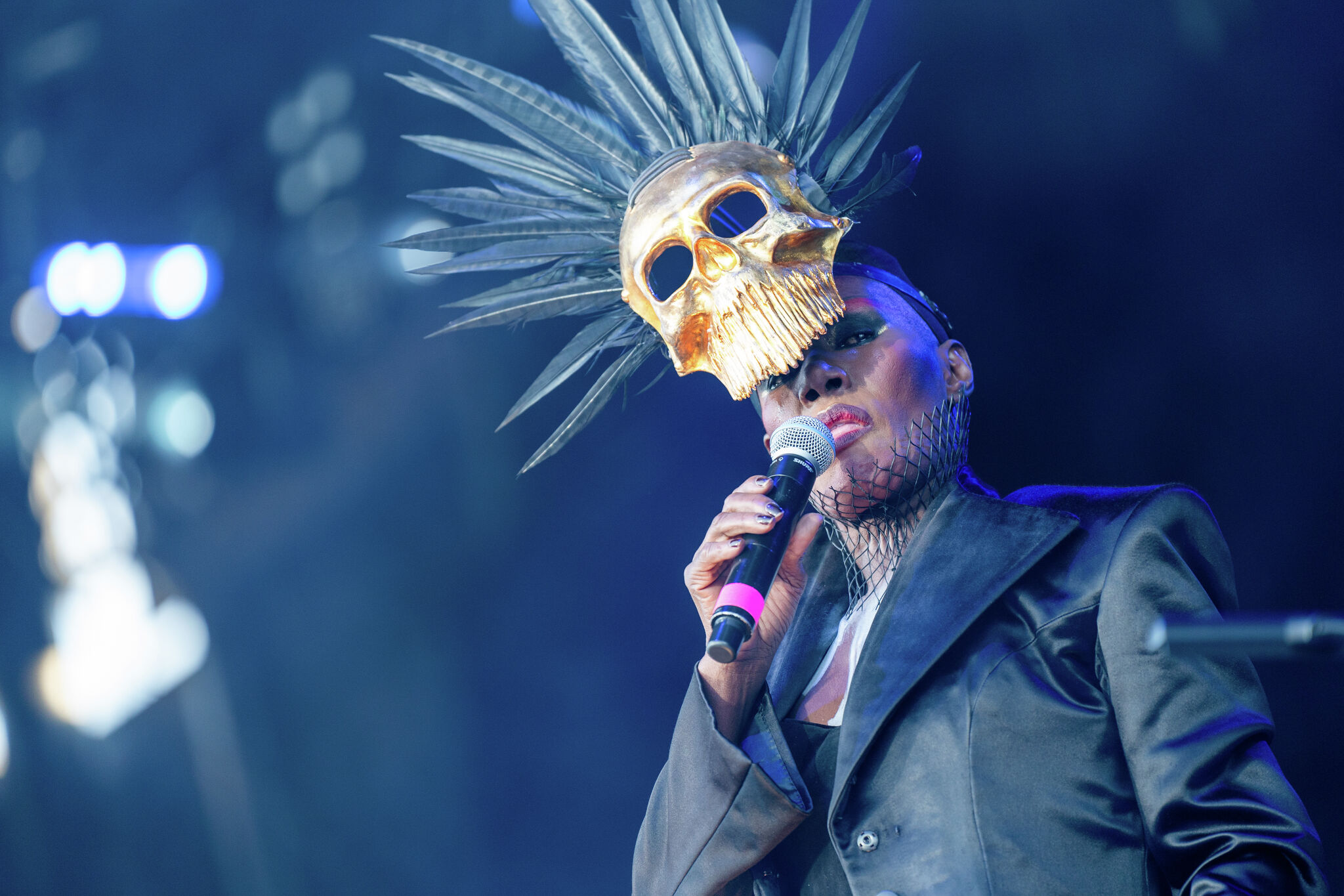 Outside Lands standout Grace Jones stuns from 60 feet in the air