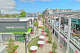 Rendering of Tokyo Central at Bay Street Emeryville's newly completed plaza.