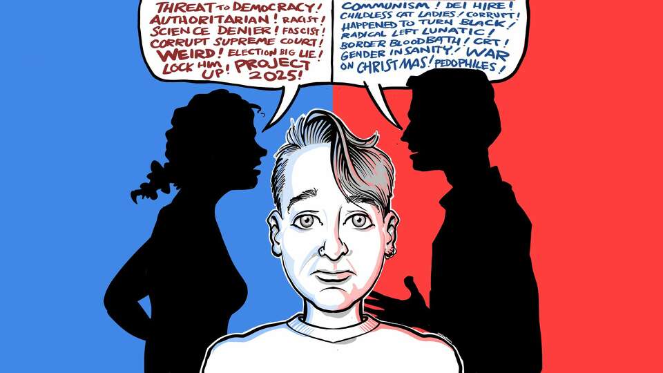 When the adults in a kid's life are caught up in politics, it’s as if mom and dad say that yes, there is a monster under the bed, and Nate Silver says the odds are 50/50 it’ll eat you in November. (Ken Ellis illustration for an op-ed about politics making children anxious.)