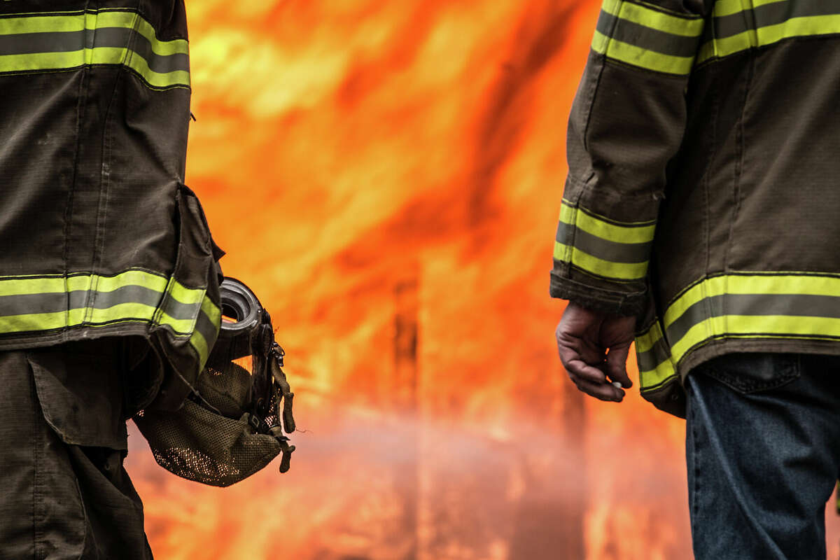 Stock photo. A large fire consumed a north Houston flea market on Thursday, injuring at least 1.