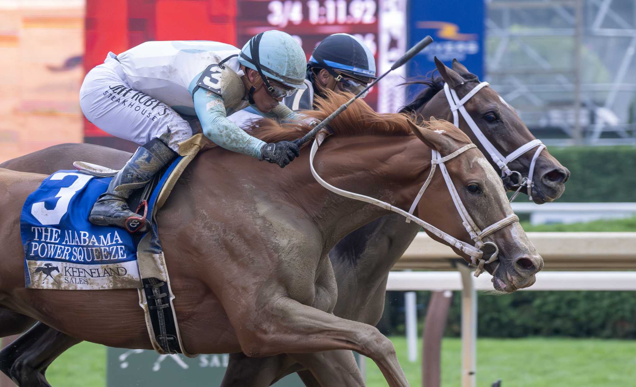 Power Squeeze wins 2024 Alabama Stakes at Saratoga Race Course