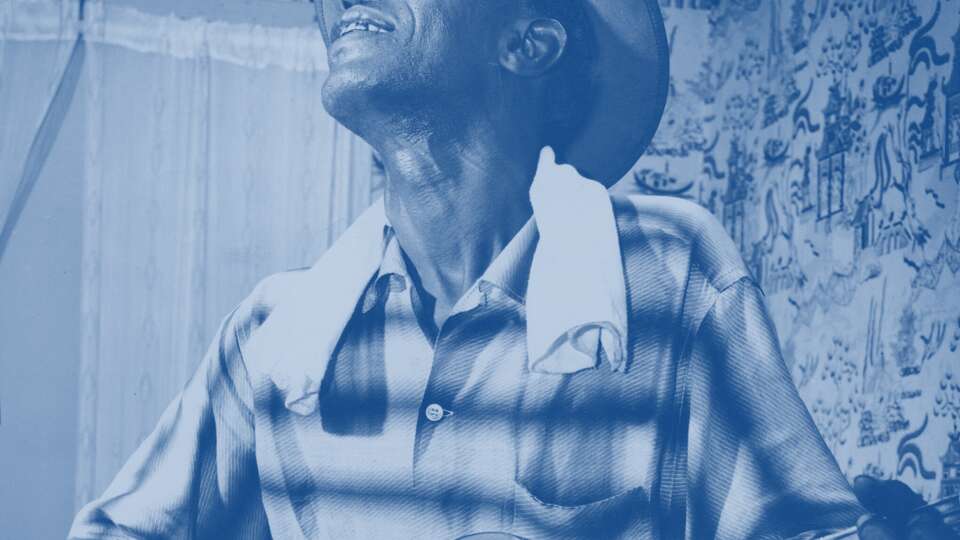 Blues guitarist Sam Lightnin’ Hopkins in 1959.