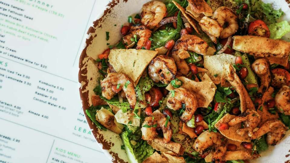 Grilled shrimp fattoush salad at Craft Pita