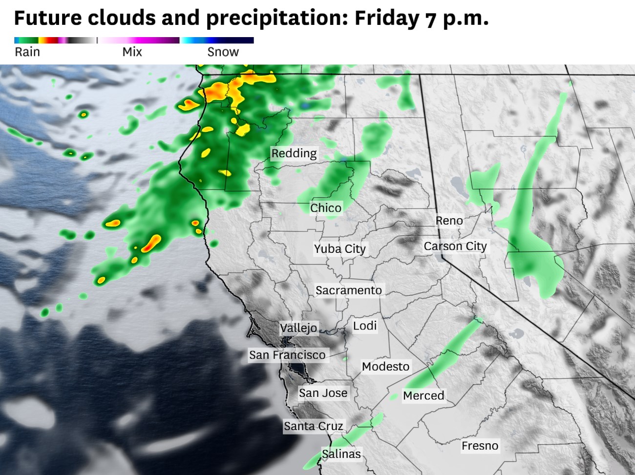Rain chances in California increase. Here's where showers may hit