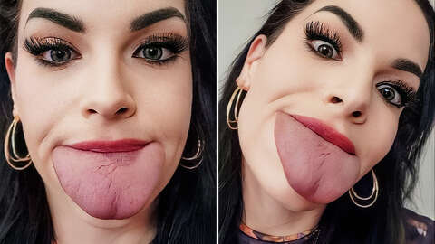 Brittany Lacayo has widest female tongue in the world