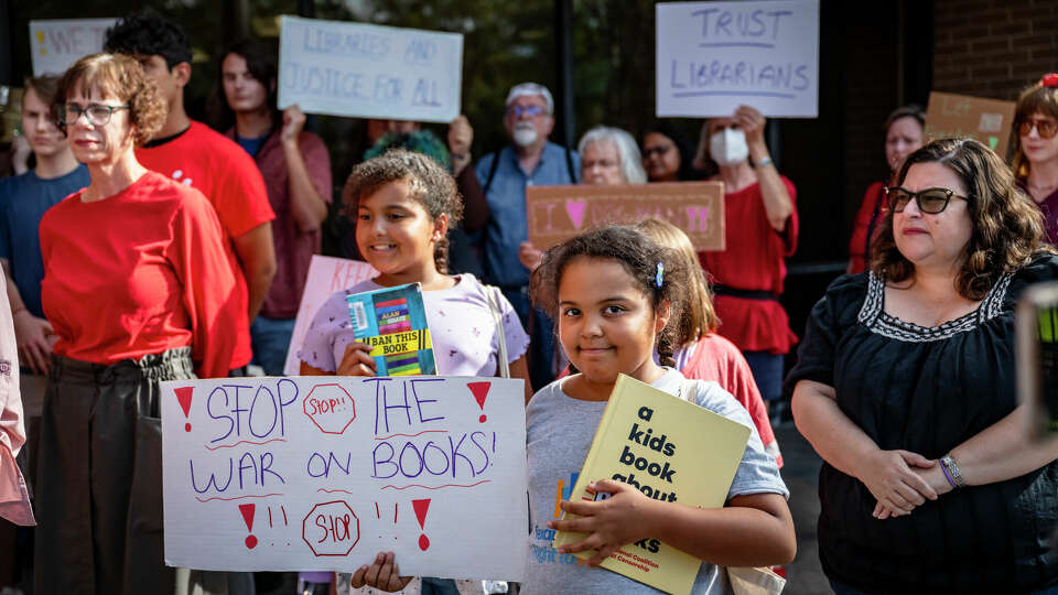 Students, parents, librarians and other community members held a press conference on Monday, August 26, 2024 in Sugar Land, TX to express their opposition before the Fort Bend Independent School District board voted to approve a library book policy that critics have called the “most restrictive (policy) in the state of Texas.” The board voted against the wishes of parents and staff who came to speak before and during the meeting. Critics said this library policy could result in hundreds of books being taken off Fort Bend ISD library shelves.