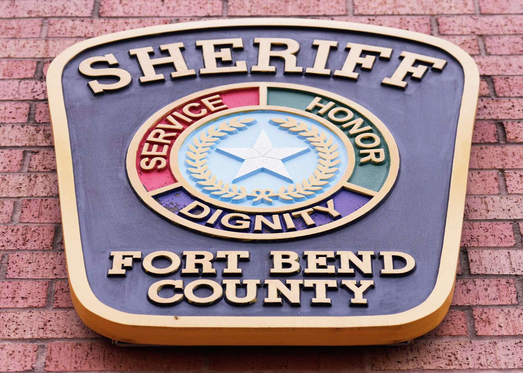 The Fort Bend Sheriff's Office logo is seen outside the county's jail, Friday, Aug. 30, 2024, in Richmond.