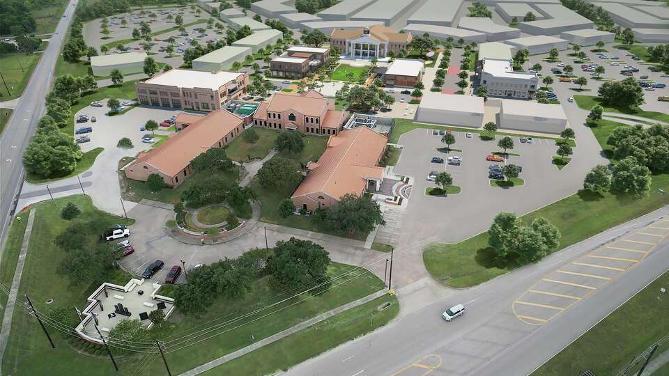 Proposed commercial buildings will join Mont Belvieu's city hall and fire station at Riceland Town Center.