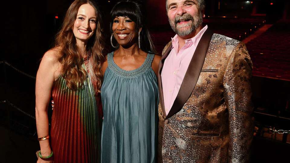 Honoree Lauren Anderson,center, with Julie Kent and Stanton Welch at the Houston Ballet Opening-Night Dinner at the Wortham Theater Friday Sept. 6,2024.(Dave Rossman photo)