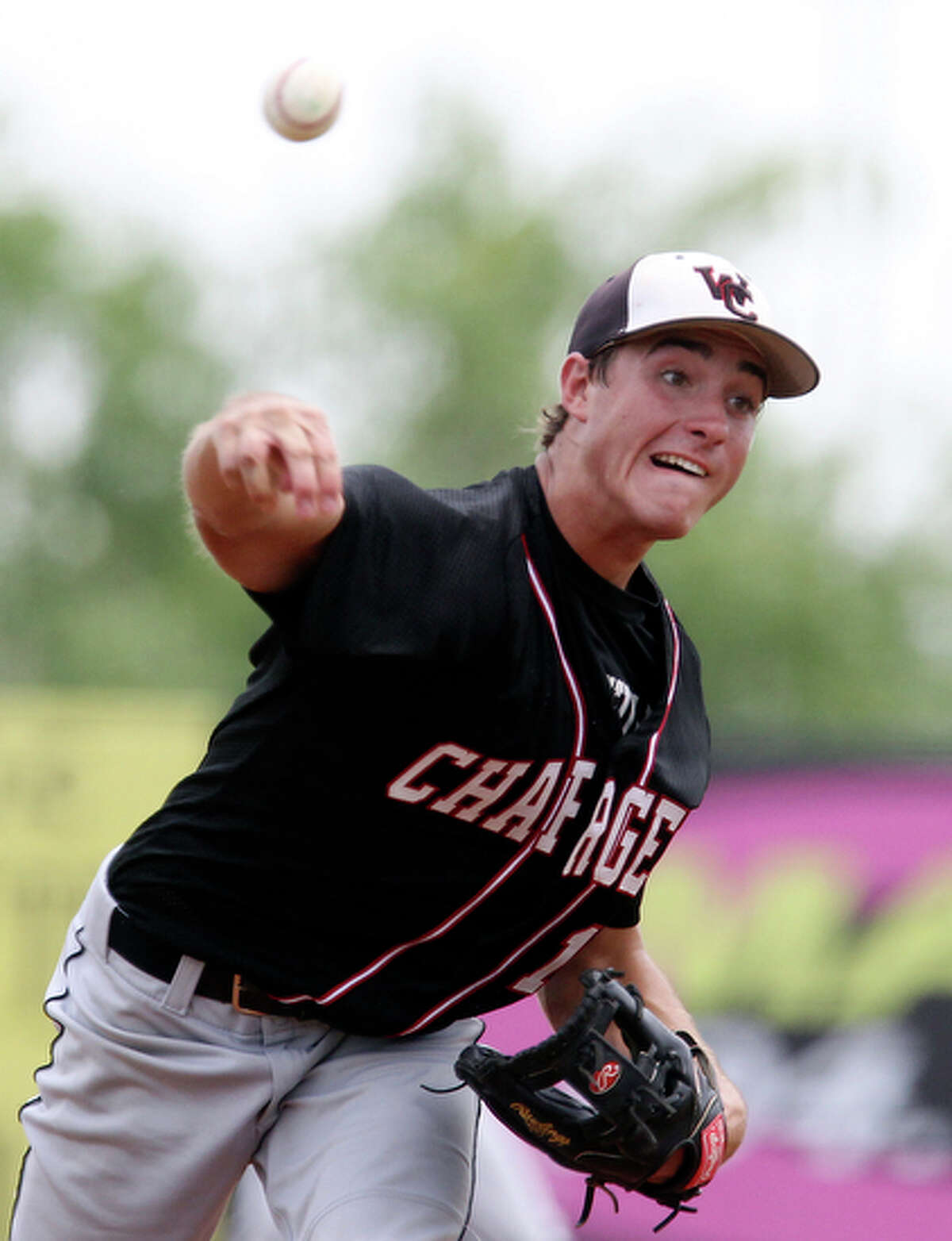Churchill pitcher Reed Kirksey pitched eight innings against Corpus Christi-Carroll in Game 2 of the Region IV-5A baseball final in Robstown, Texas on Saturday, June 5, 2010. The Chargers ended their playoff run with a 3-4 loss to the Wildcats. Kin Man Hui/kmhui@express-news.net