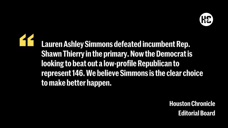 Lauren Ashley Simmons defeated incumbent Rep. Shawn Thierry in the primary. Now the Democrat is looking to beat out a low-profile Republican to represent 146.