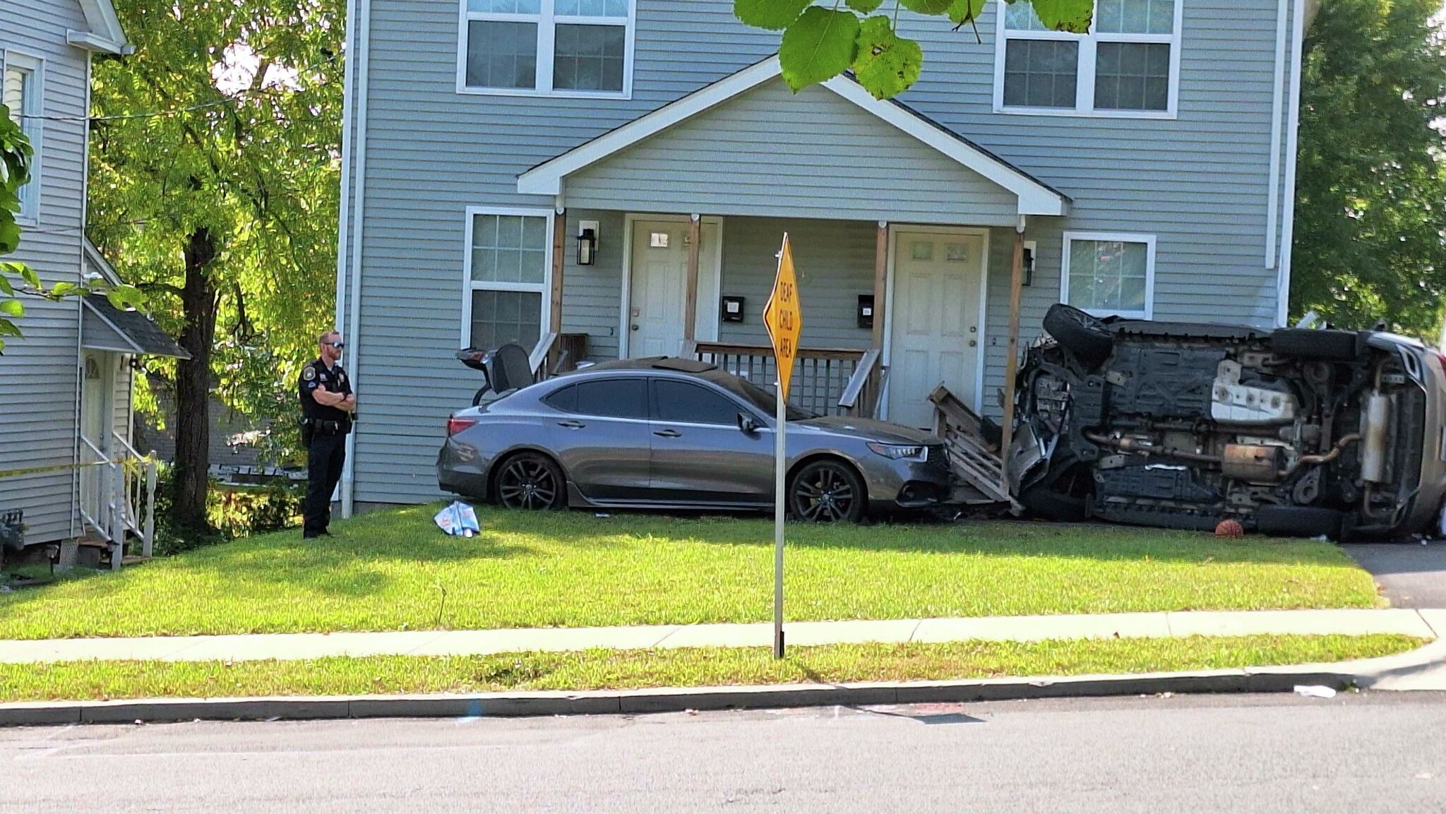 After the accident in New Britain, shots were fired, so a curfew had to be set up in a school