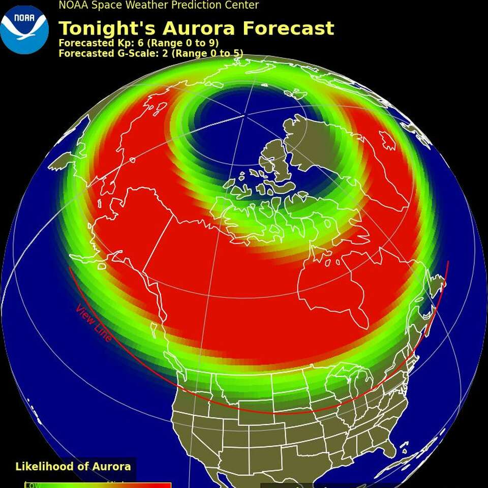 NOAA issues Sept. 1213 view line map for the US northern lights