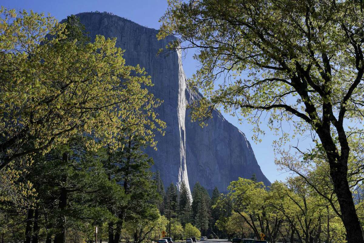 El Capitan looms over Yosemite Valley, Yosemite National Park, Calif., on Thursday, May 9, 2024.