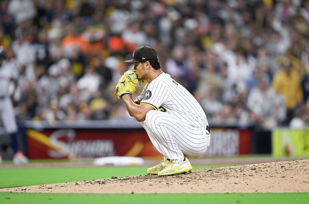 Houston Astros Spencer Arrighetti strikes out Padres' Luis Arraez