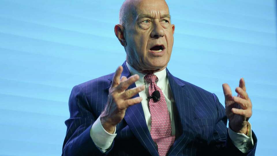 Houston Mayor John Whitmire talks with William McKeon, president and CEO of the TMC, at Hilton Americas-Houston on Tuesday, Sept. 17, 2024 in Houston.