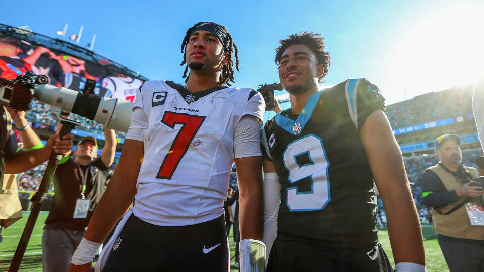 Texans quarterback C.J. Stroud is having the type of immediate success you don't see very often in the NFL. The benching of 2023 draft classmate Bryce Young (right) in Carolina is more the norm.