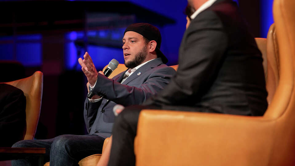 Mark Lee Dickson, Director of Right to Life of East Texas, answers a question during a panel discussion at the fifth Texas Values Faith Freedom Forum held at Great Hills Baptist Church in Austin, Texas, on Sept. 23, 2022.