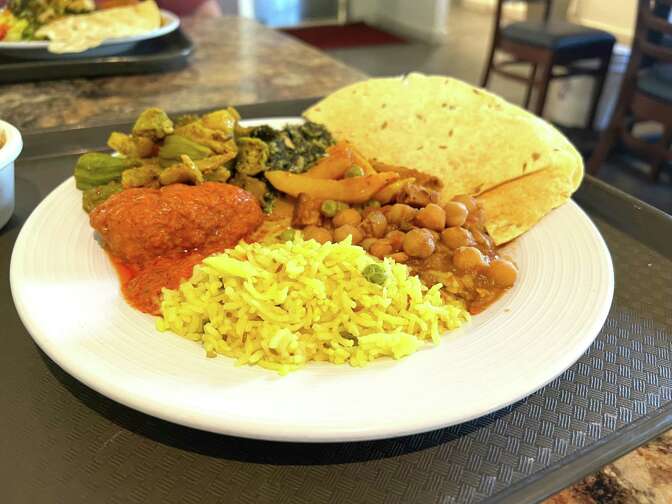 A plate of Indian food